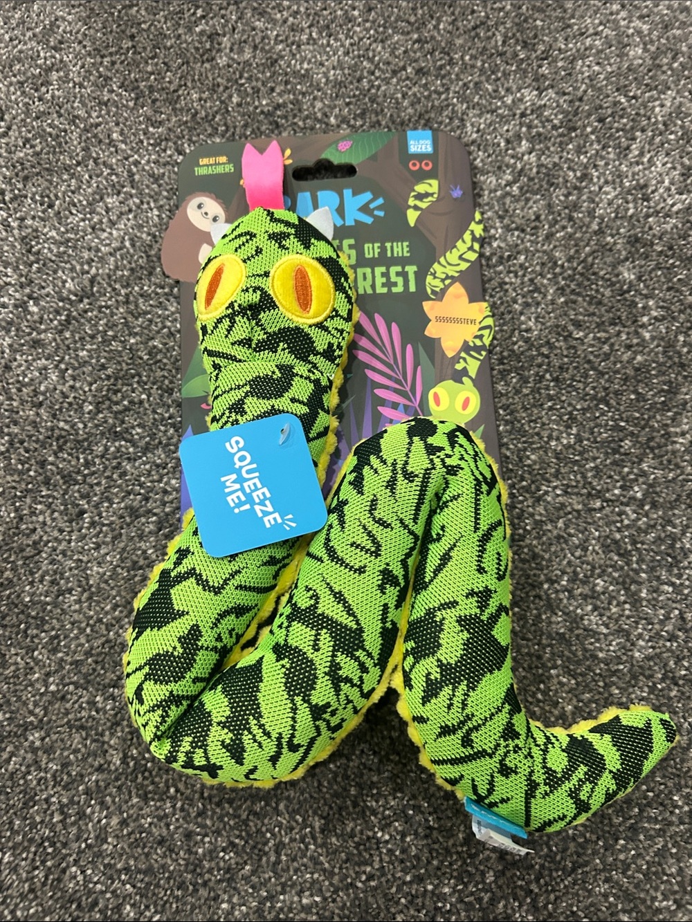 Bark Box Ssssssssteve Secrets of the Rainforest Dog Toy